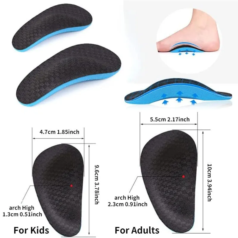 1 Pair EVA Flat Feet Arch Stand Orthopedic Insoles Pads Sports Insoles