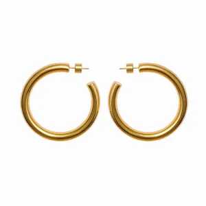 18k gold plated large tube hoops