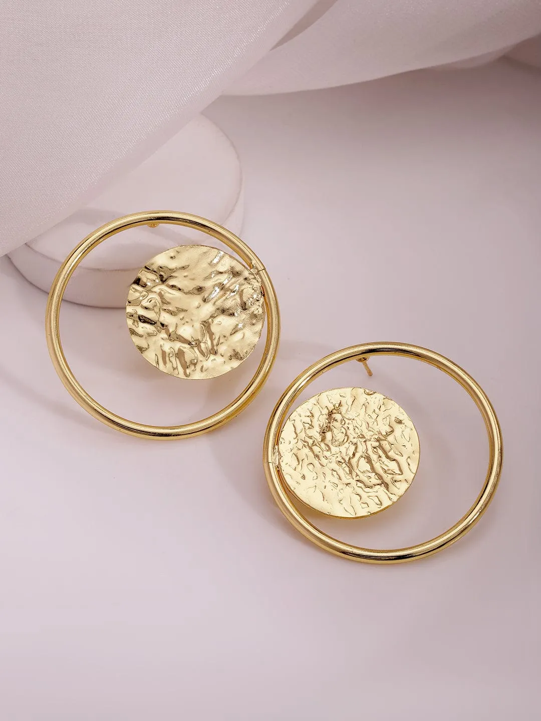 18KT Gold Plated Brass Circular Hoop Earrings