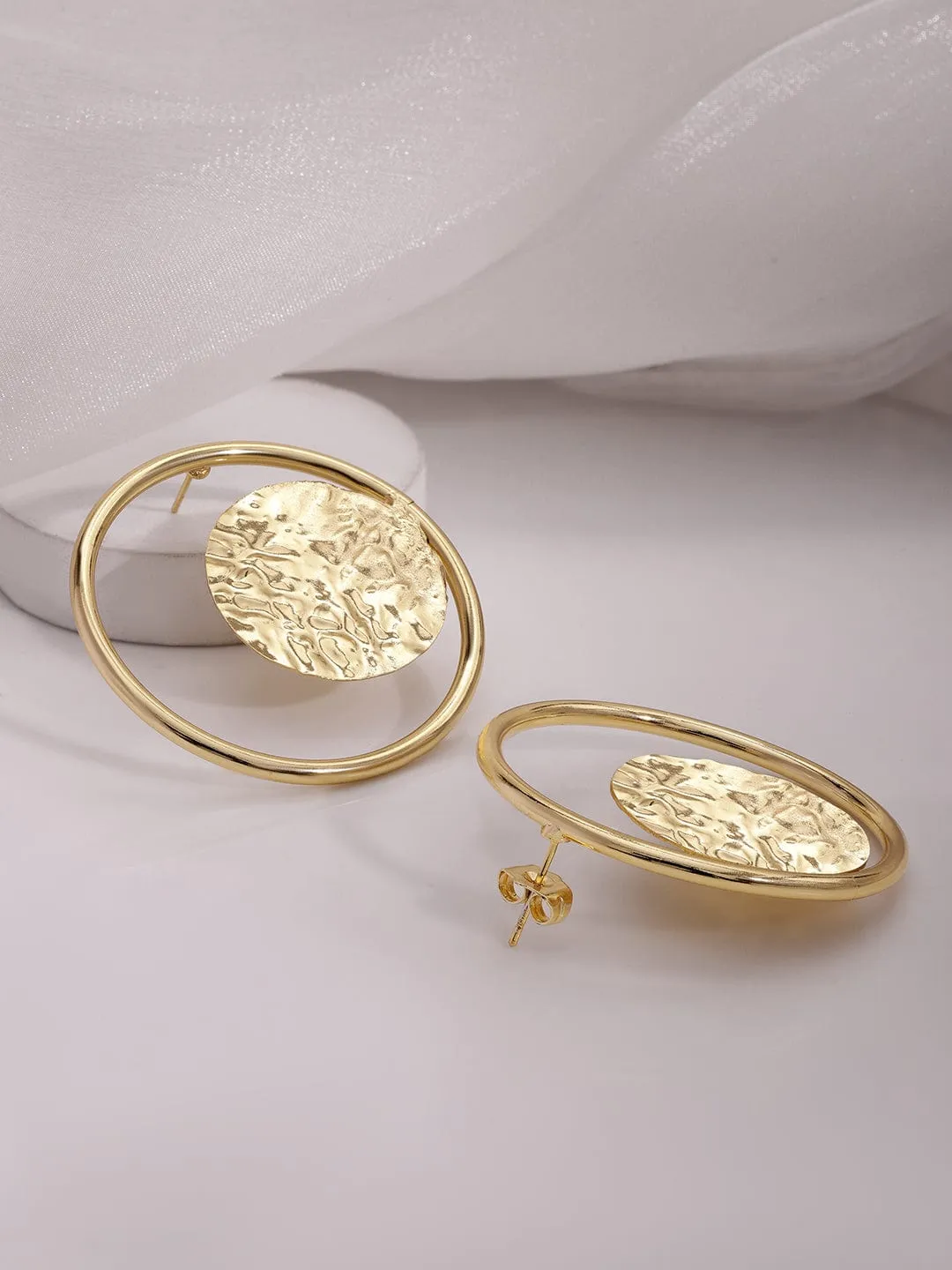 18KT Gold Plated Brass Circular Hoop Earrings