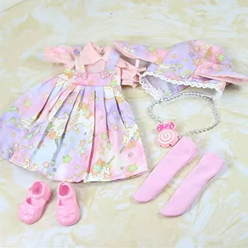 28cm Doll Accessories Set Doll Clothes and Shoes Fit to 1/6 BJD Dress Up Toys for Children Not Include Doll (B, Clothes and Shoes)