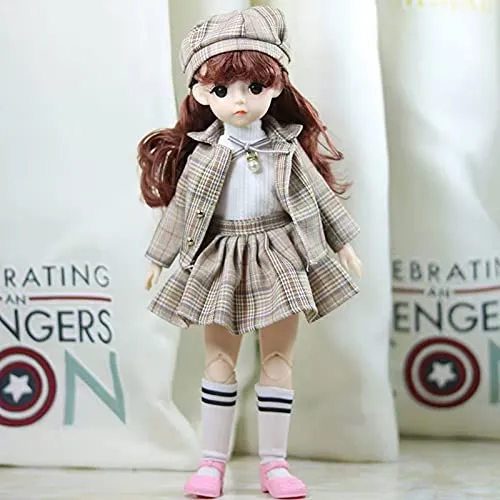 28cm Doll Accessories Set Doll Clothes and Shoes Fit to 1/6 BJD Dress Up Toys for Children Not Include Doll (B, Clothes and Shoes)