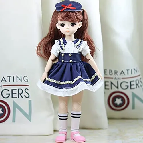 28cm Doll Accessories Set Doll Clothes and Shoes Fit to 1/6 BJD Dress Up Toys for Children Not Include Doll (B, Clothes and Shoes)