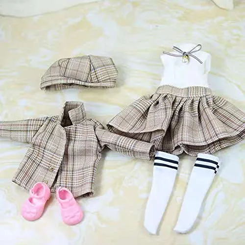28cm Doll Accessories Set Doll Clothes and Shoes Fit to 1/6 BJD Dress Up Toys for Children Not Include Doll (B, Clothes and Shoes)