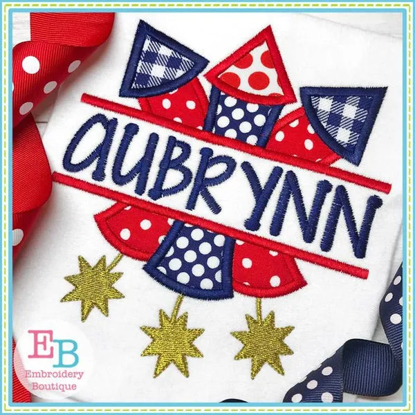 3 Fireworks Split Applique
