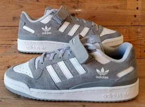 Adidas Forum Low Leather/Suede Trainers UK9.5/US10/EU44 GW0694 Grey/White