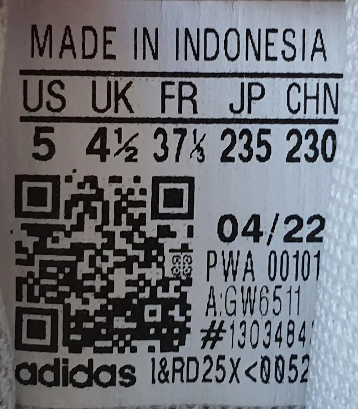 Adidas Grand Court Low Leather Trainers UK4.5/US5/EU37.5 GW6511 White/Black