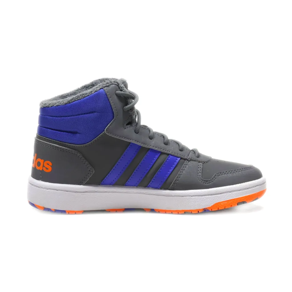 Adidas Hoops Mid Snow Boots Leather Grey Colour For Kids