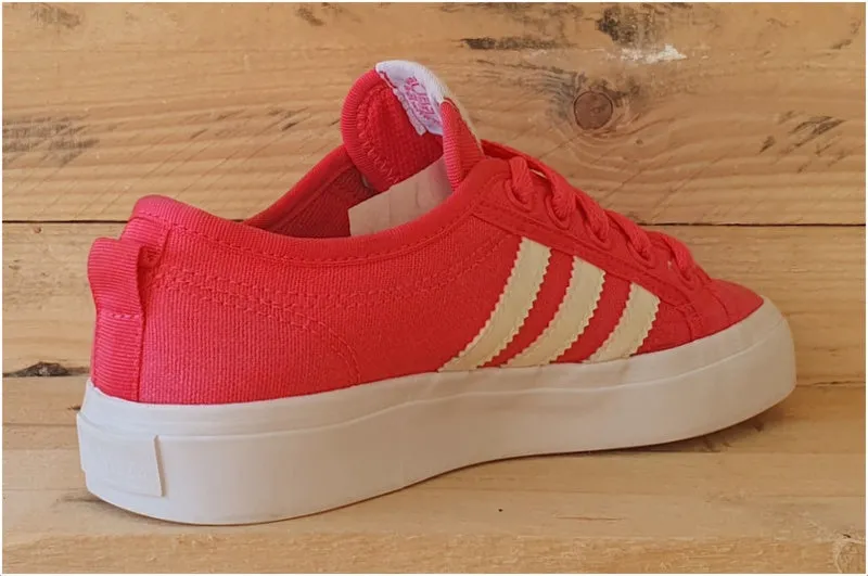 Adidas Original Nizza Low Canvas Trainers UK3.5/US4/E36 AQ1826 Bright Pink/White