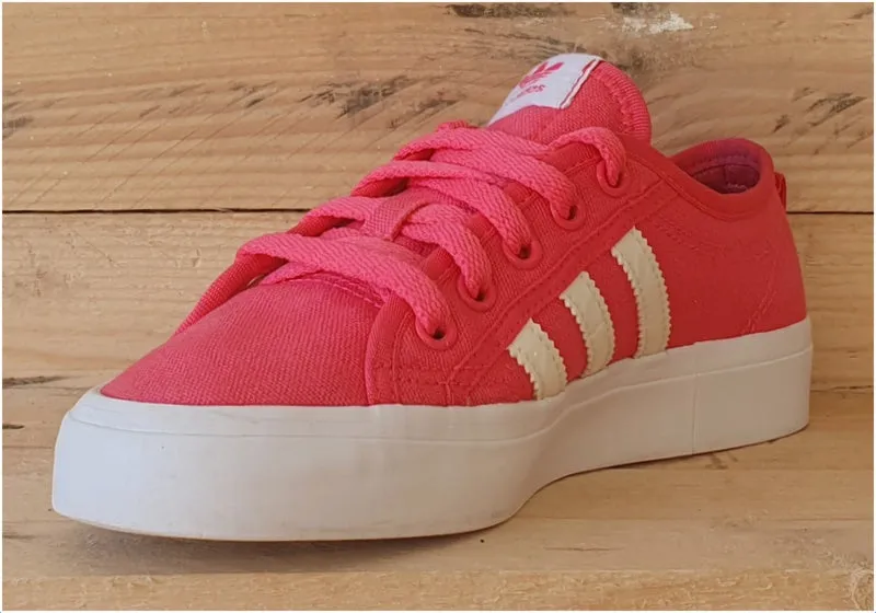 Adidas Original Nizza Low Canvas Trainers UK3.5/US4/E36 AQ1826 Bright Pink/White