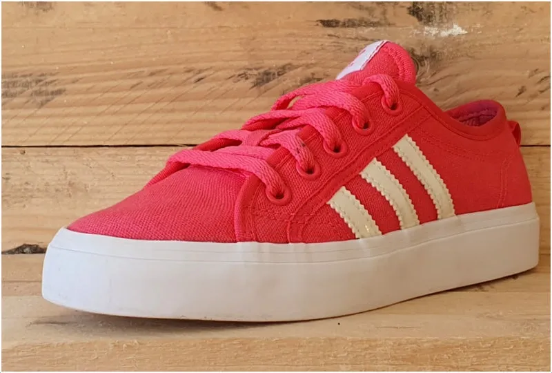 Adidas Original Nizza Low Canvas Trainers UK3.5/US4/E36 AQ1826 Bright Pink/White