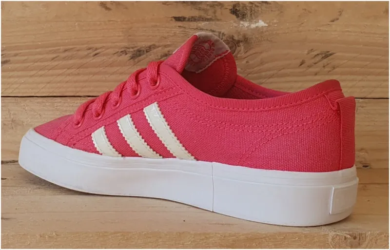 Adidas Original Nizza Low Canvas Trainers UK3.5/US4/E36 AQ1826 Bright Pink/White