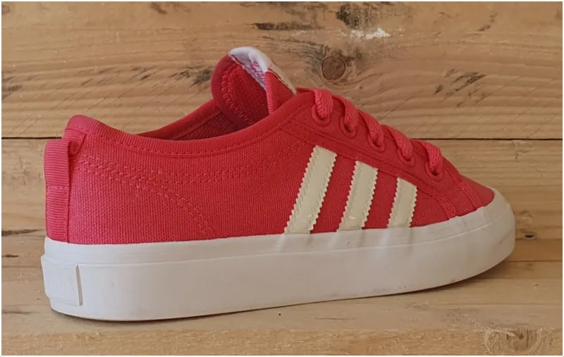 Adidas Original Nizza Low Canvas Trainers UK3.5/US4/E36 AQ1826 Bright Pink/White