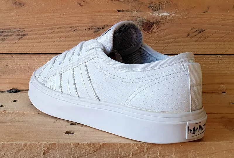 Adidas Original Nizza Low Leather Trainers UK3/US3.5/EU35 BB5574 Triple White