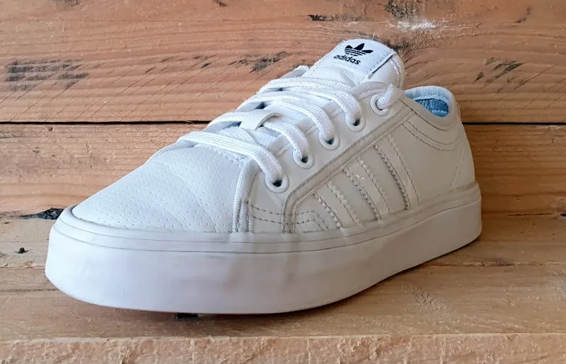 Adidas Original Nizza Low Leather Trainers UK3/US3.5/EU35 BB5574 Triple White