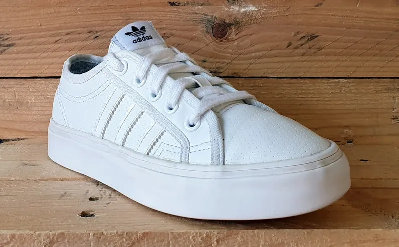 Adidas Original Nizza Low Leather Trainers UK3/US3.5/EU35 BB5574 Triple White
