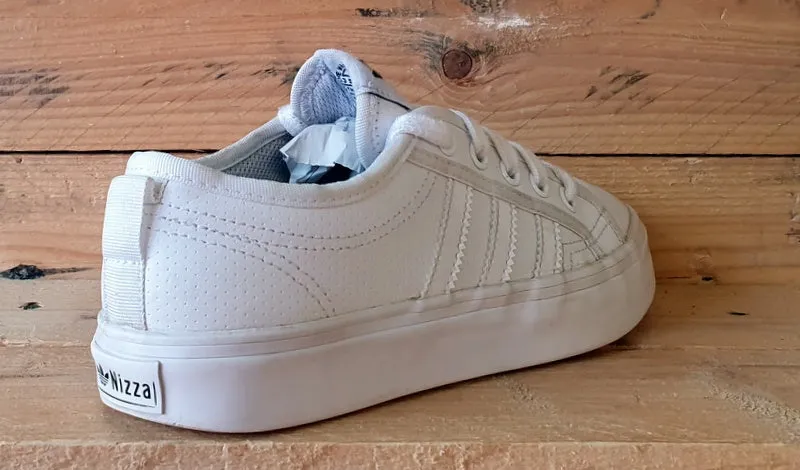 Adidas Original Nizza Low Leather Trainers UK3/US3.5/EU35 BB5574 Triple White