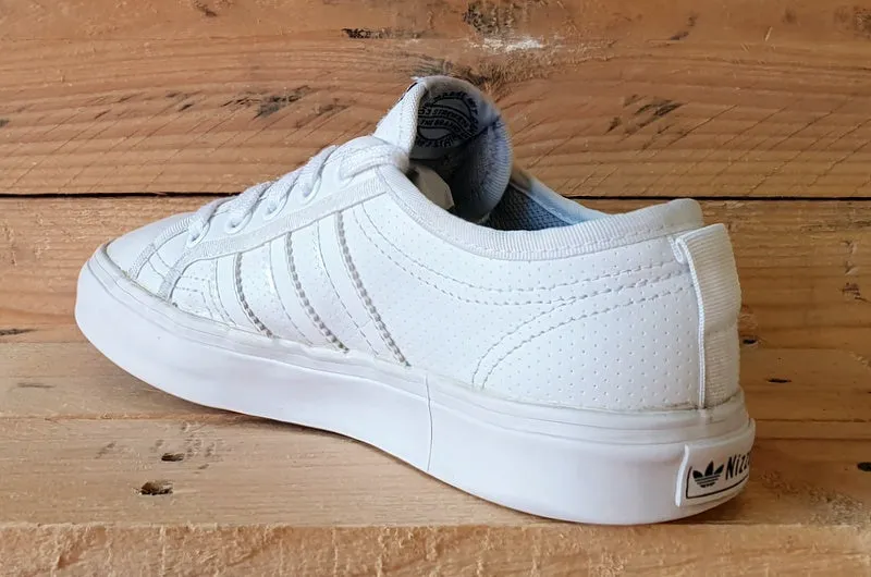 Adidas Original Nizza Low Leather Trainers UK3/US3.5/EU35 BB5574 Triple White