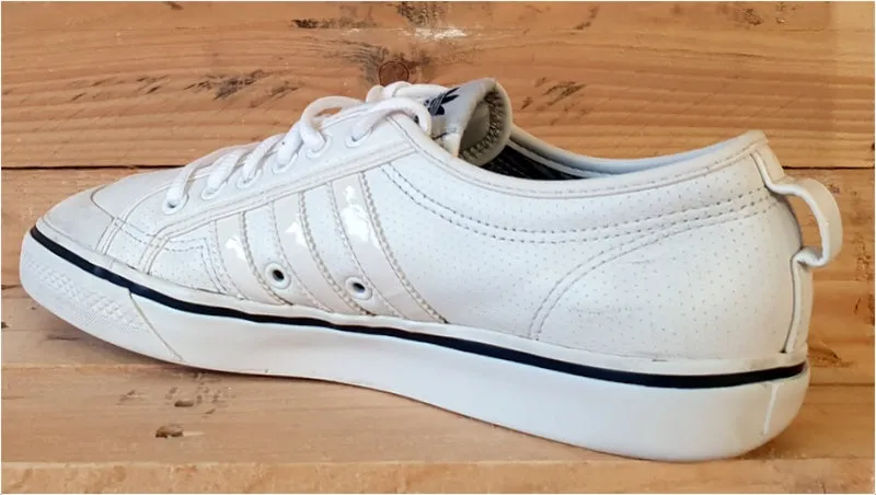 Adidas Original Nizza Low Leather Trainers UK9/US9.5/E43 G42023 Triple White