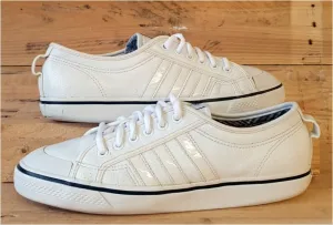Adidas Original Nizza Low Leather Trainers UK9/US9.5/E43 G42023 Triple White