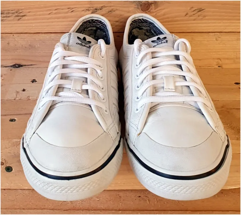 Adidas Original Nizza Low Leather Trainers UK9/US9.5/E43 G42023 Triple White