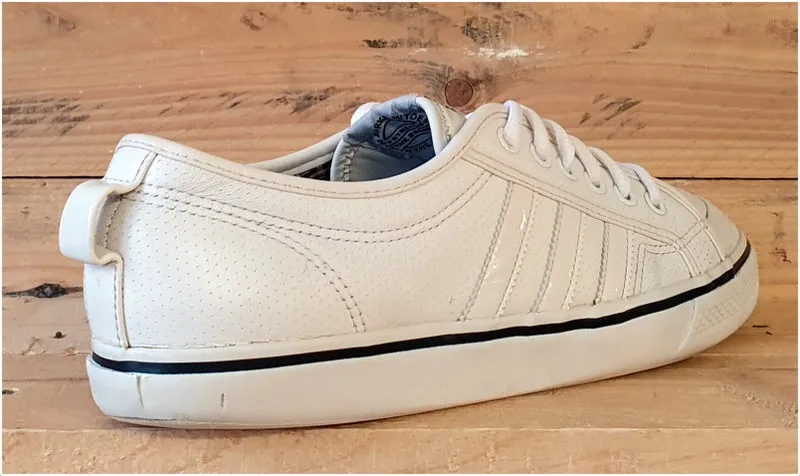 Adidas Original Nizza Low Leather Trainers UK9/US9.5/E43 G42023 Triple White