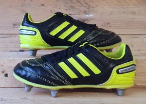 Adidas Predator Rugby Low Leather Trainers UK4/US4.5/EU36.5 U44309 Black/Green