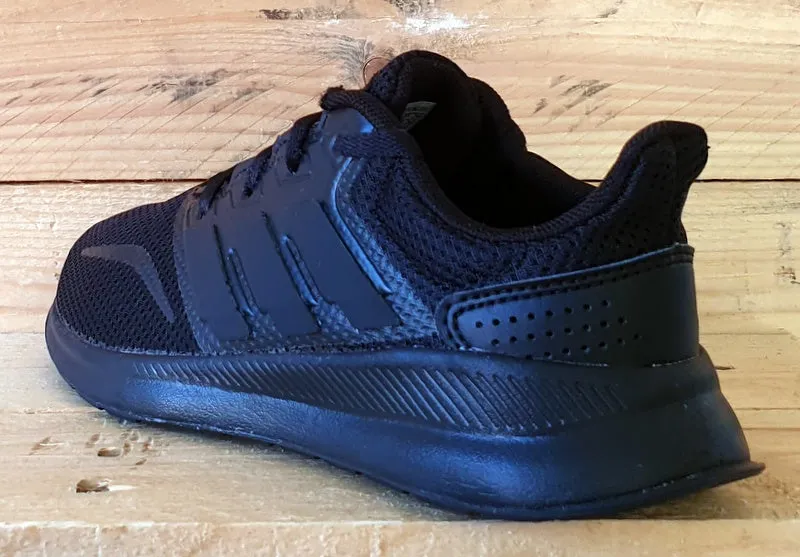Adidas Run Falcon K Textile Low UK2/US2.5/EU34 F36549 Triple Black