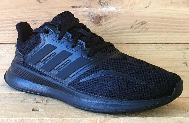 Adidas Run Falcon K Textile Low UK2/US2.5/EU34 F36549 Triple Black