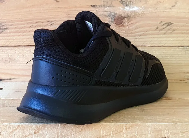 Adidas Run Falcon K Textile Low UK2/US2.5/EU34 F36549 Triple Black