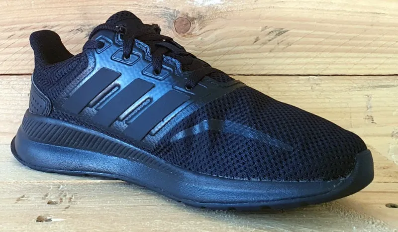 Adidas Run Falcon K Textile Low UK2/US2.5/EU34 F36549 Triple Black