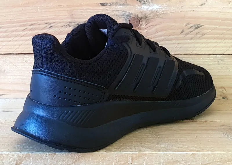 Adidas Run Falcon K Textile Low UK2/US2.5/EU34 F36549 Triple Black