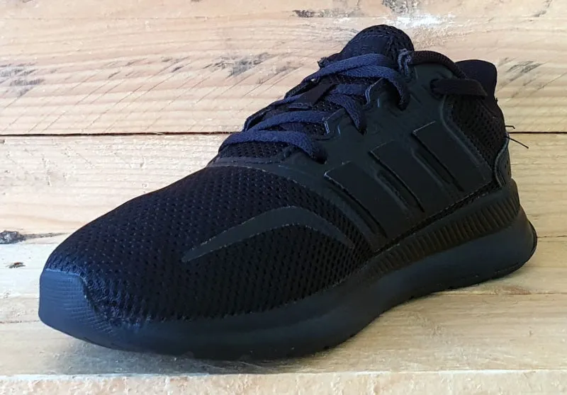 Adidas Run Falcon K Textile Low UK2/US2.5/EU34 F36549 Triple Black