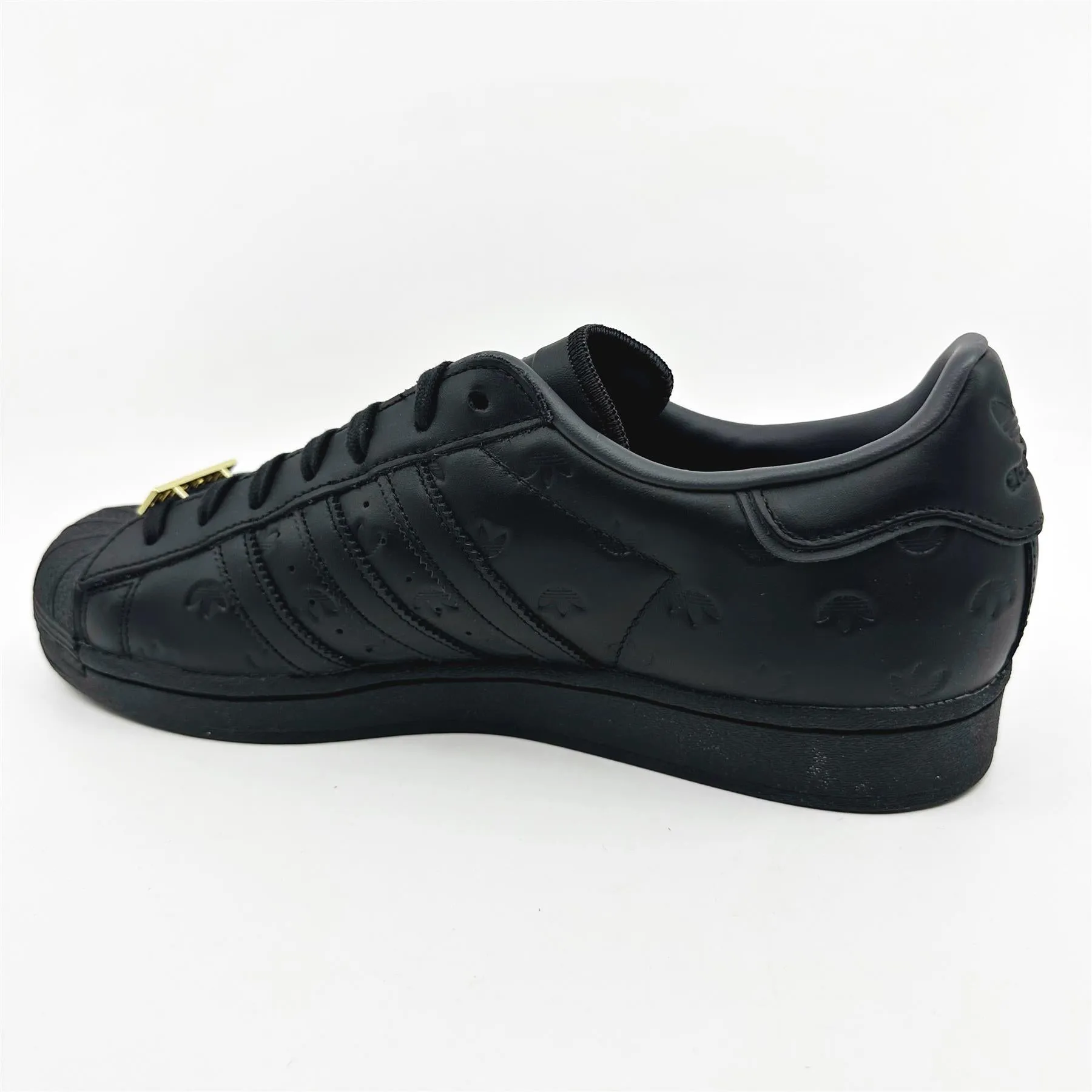 Adidas Superstar Core Black Debossed Carbon Mens Athletic Sneakers