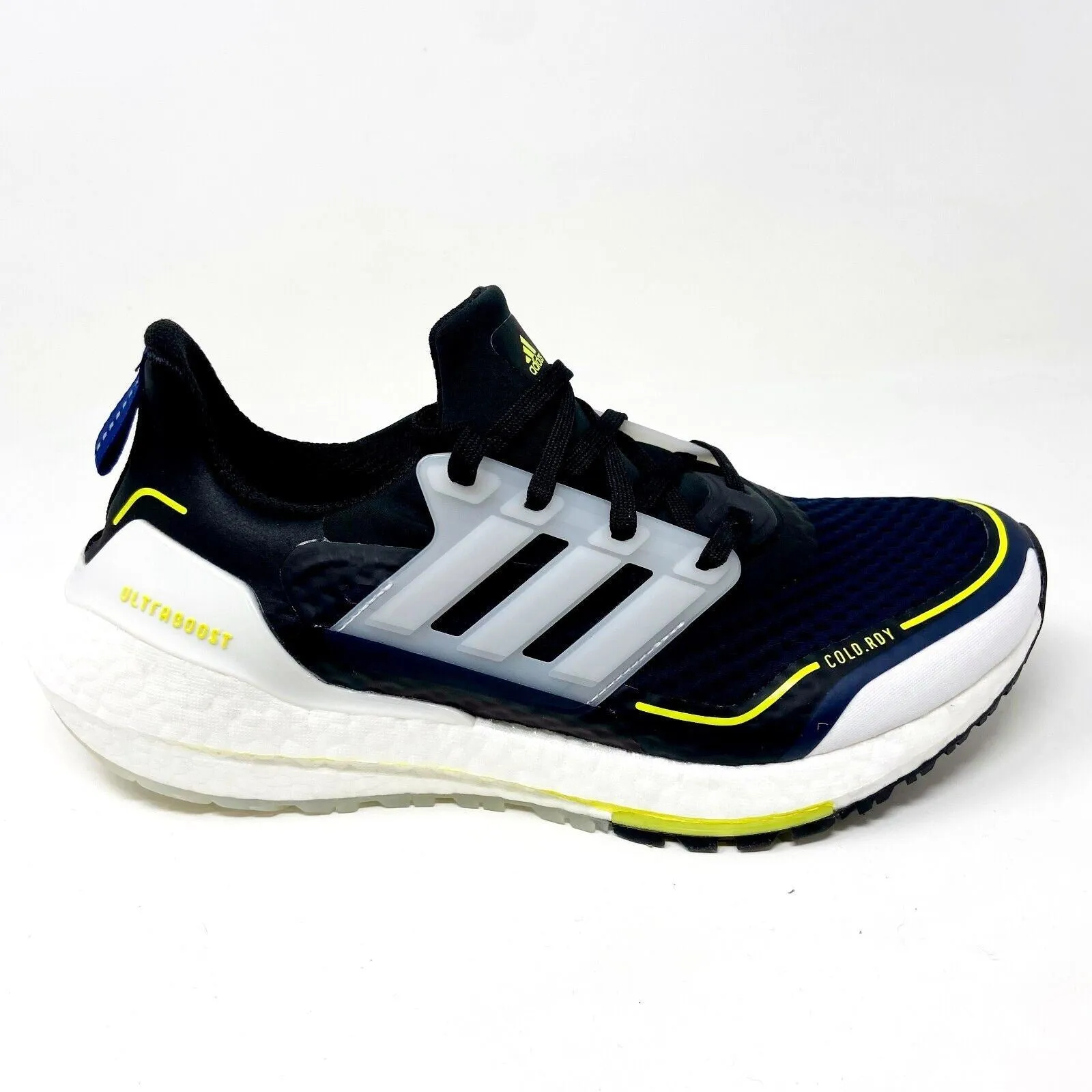 Adidas Ultraboost 21 COLD.RDY Navy Yellow White Mens Running Sneakers S23893