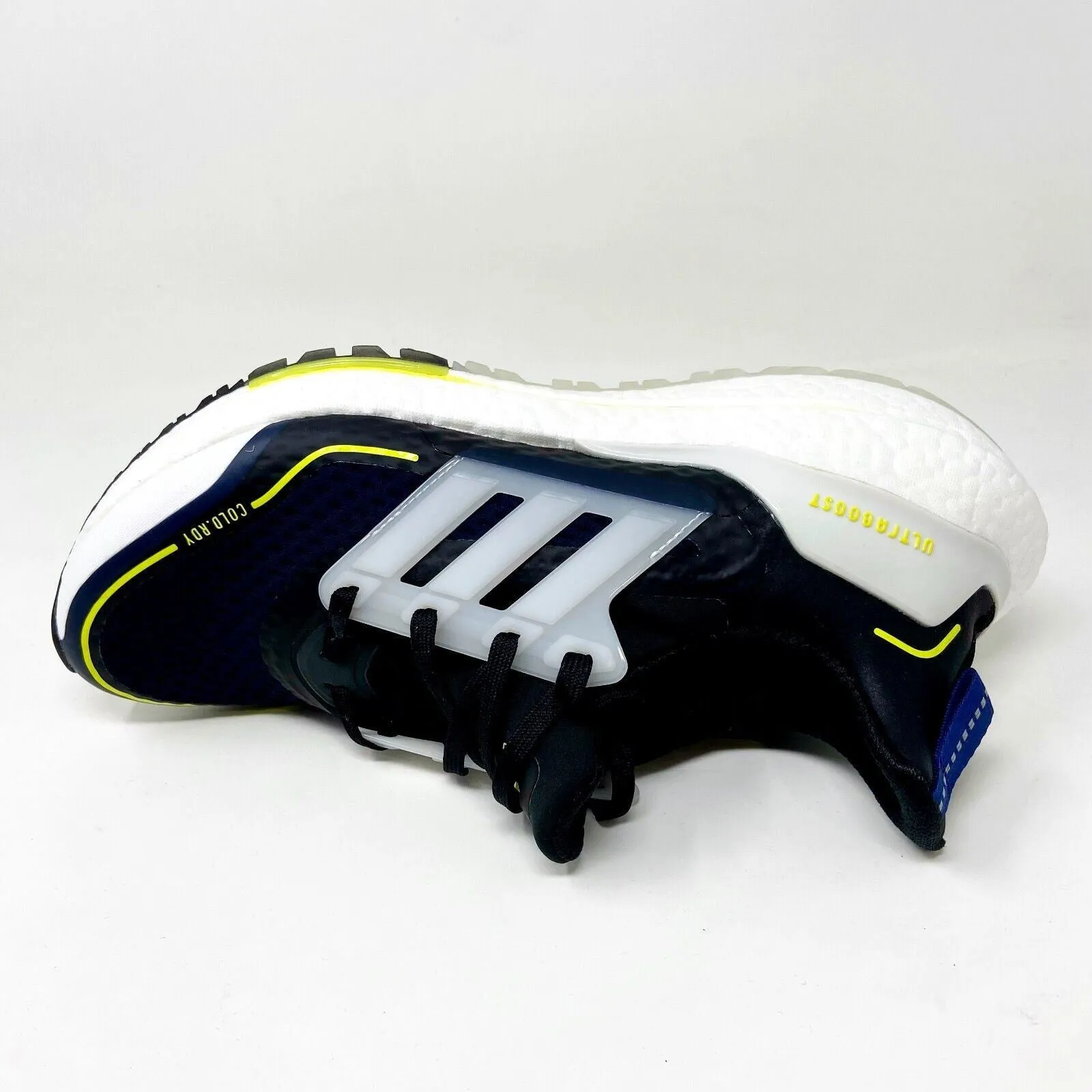 Adidas Ultraboost 21 COLD.RDY Navy Yellow White Mens Running Sneakers S23893