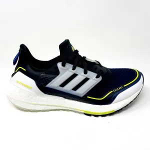 Adidas Ultraboost 21 COLD.RDY Navy Yellow White Mens Running Sneakers S23893