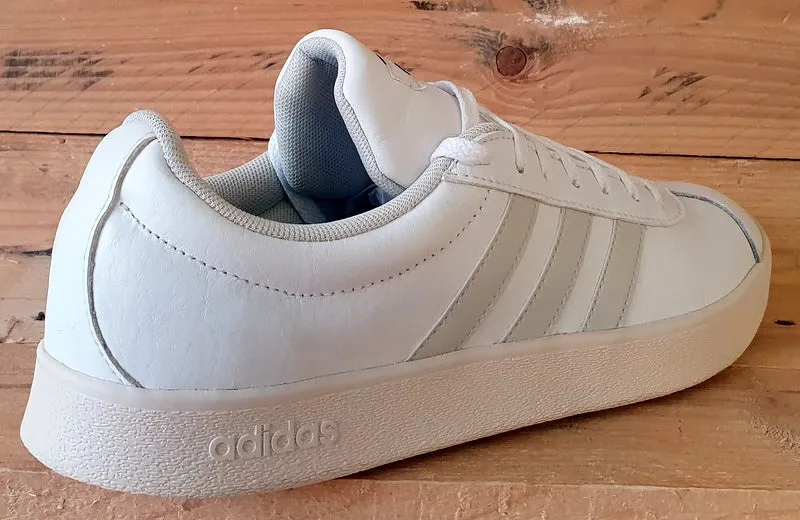 Adidas VL Court 2.0 Low Leather Trainers UK8/US8.5/EU42 EG8329 Triple White