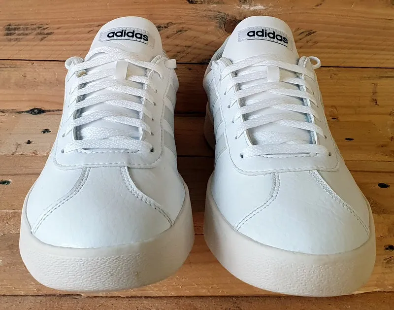 Adidas VL Court 2.0 Low Leather Trainers UK8/US8.5/EU42 EG8329 Triple White