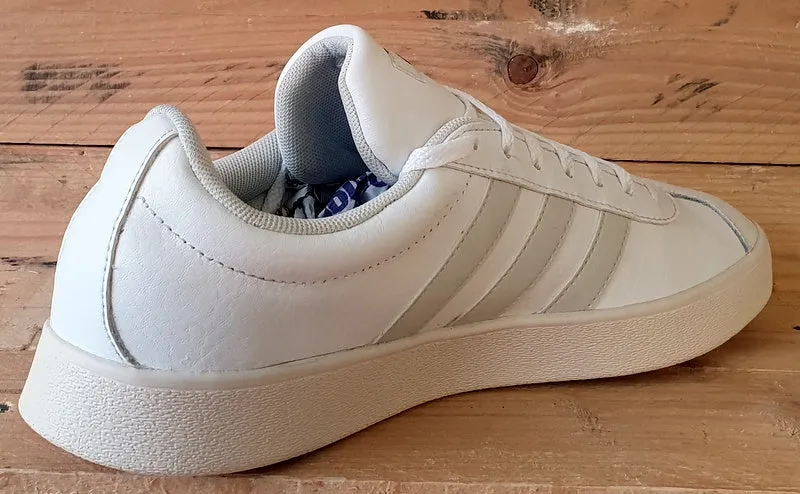 Adidas VL Court 2.0 Low Leather Trainers UK8/US8.5/EU42 EG8329 Triple White
