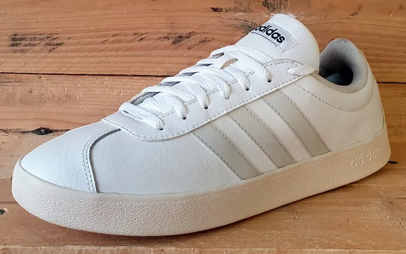 Adidas VL Court 2.0 Low Leather Trainers UK8/US8.5/EU42 EG8329 Triple White