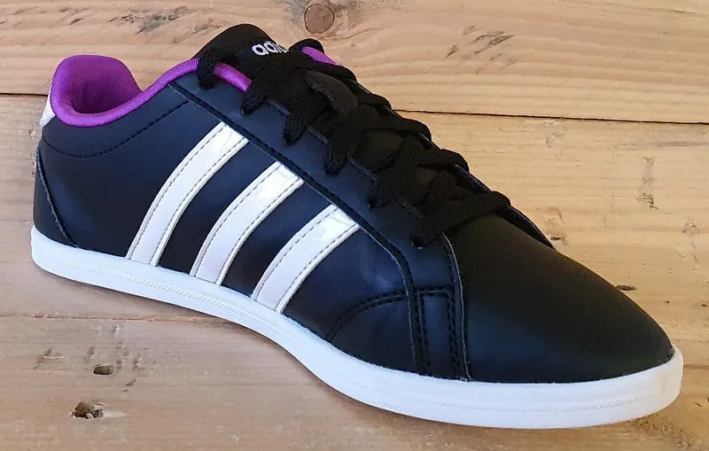 Adidas VS Coneo QT Low Leather Trainers UK4/US5.5/EU36.5 B74551 Black/Purple
