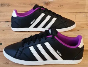 Adidas VS Coneo QT Low Leather Trainers UK4/US5.5/EU36.5 B74551 Black/Purple