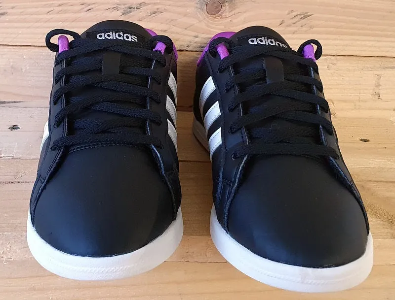 Adidas VS Coneo QT Low Leather Trainers UK4/US5.5/EU36.5 B74551 Black/Purple