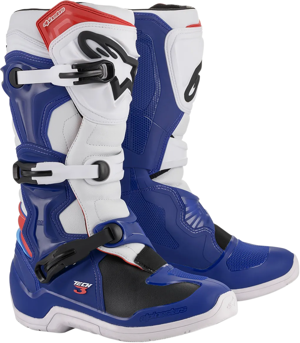 ALPINESTARS Tech 3 Boots Blue/White/Red Sz 08 2013018-723-8