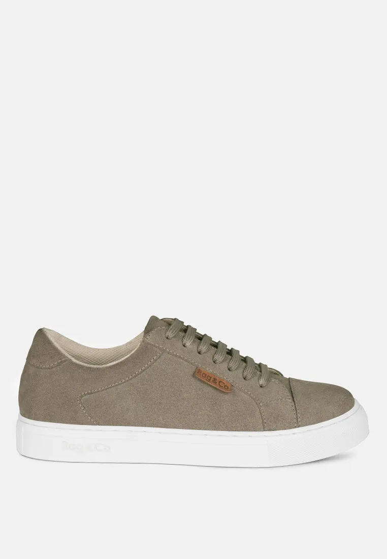 ASHFORD Taupe Fine Suede Handcrafted Sneakers