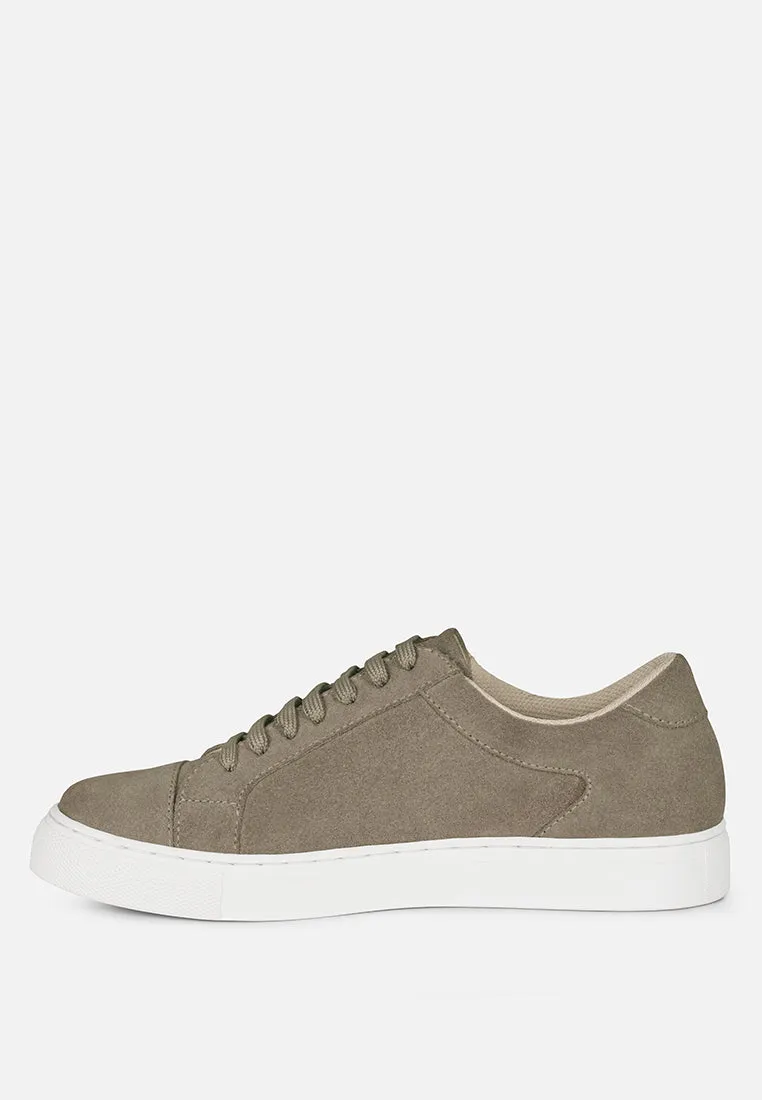 ASHFORD Taupe Fine Suede Handcrafted Sneakers