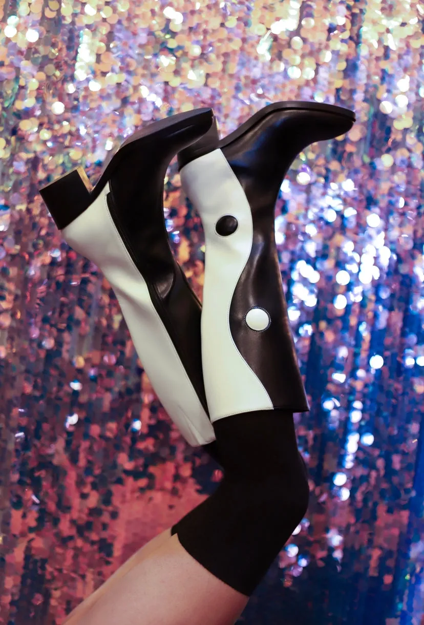 Balancing Act Boots HI B&W