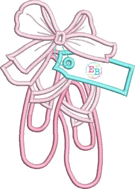 Ballet Shoes Big Bow Satin Applique