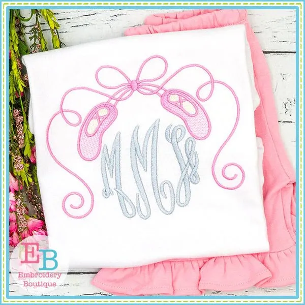 Ballet Shoes with Curly Ribbons Design